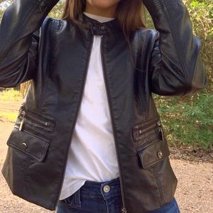 THRIFTED New York & Company Leather Jacket